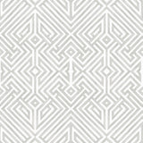 Lyon Silver Geometric Key Wallpaper with Metallic Modern Geometric Pattern - A-Street Prints 4120-26849