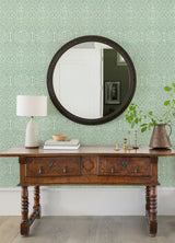 Lyon Green Geometric Key Wallpaper with Modern Geometric Pattern - A-Street Prints 4120-26850