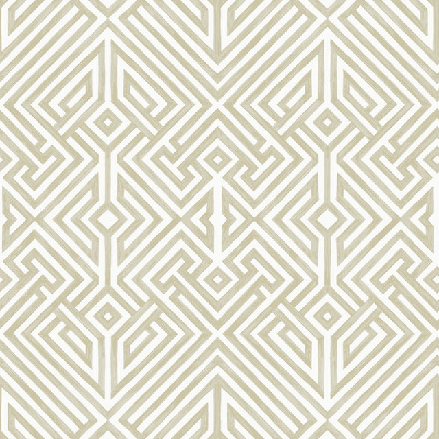 Lyon Gold Geometric Key Wallpaper with Metallic Modern Graphic Pattern - Brewster 4120-26851