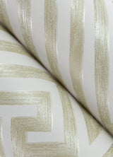 Lyon Gold Geometric Key Wallpaper with Metallic Modern Graphic Pattern - Brewster 4120-26851