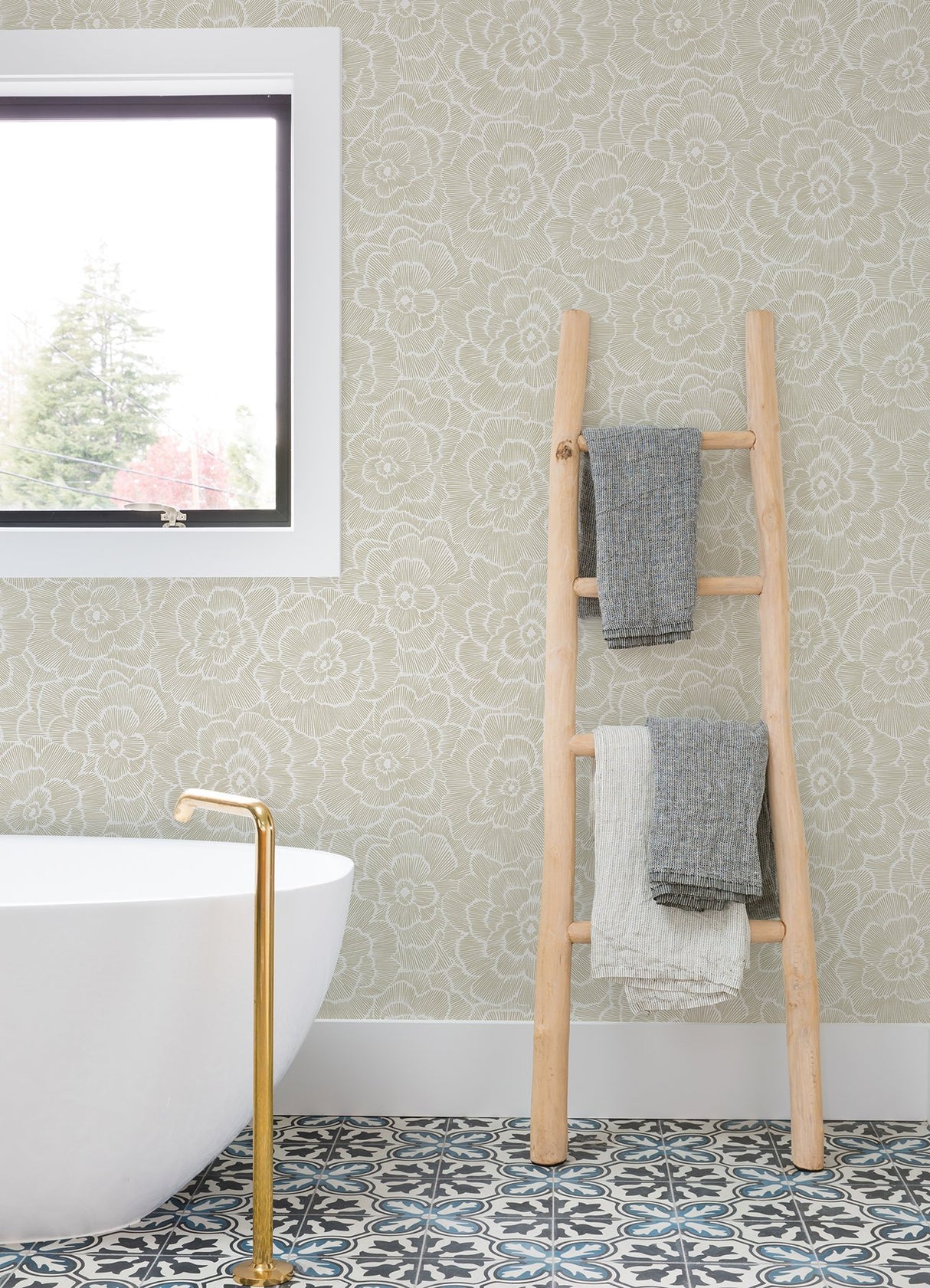 Periwinkle Stone Textured Floral Wallpaper with Raised Ink Botanical Pattern, Modern Style - A-Street Prints 4120-26852