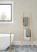 Periwinkle Stone Textured Floral Wallpaper with Raised Ink Botanical Pattern, Modern Style - A-Street Prints 4120-26852