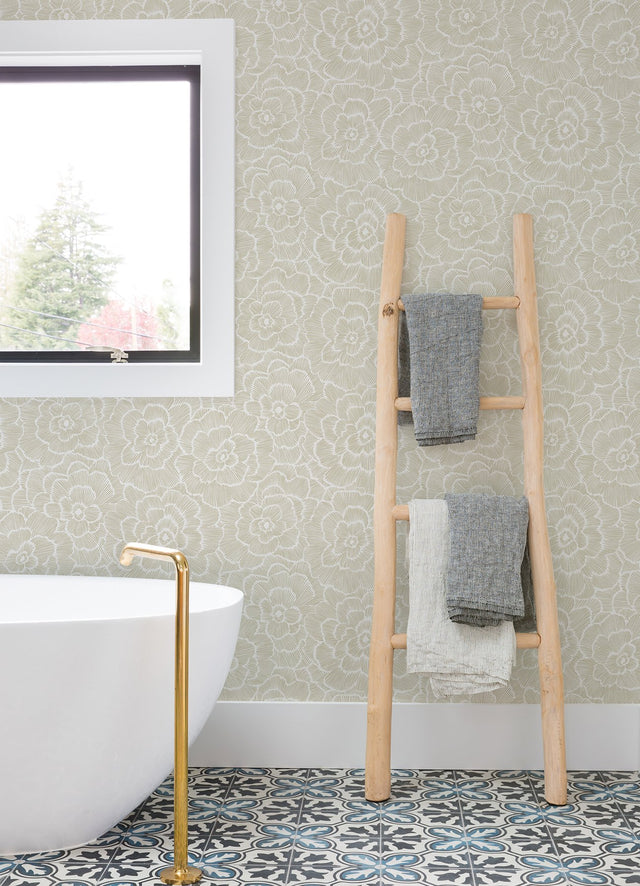 Periwinkle Stone Textured Floral Wallpaper with Raised Ink Botanical Pattern, Modern Style - A-Street Prints 4120-26852