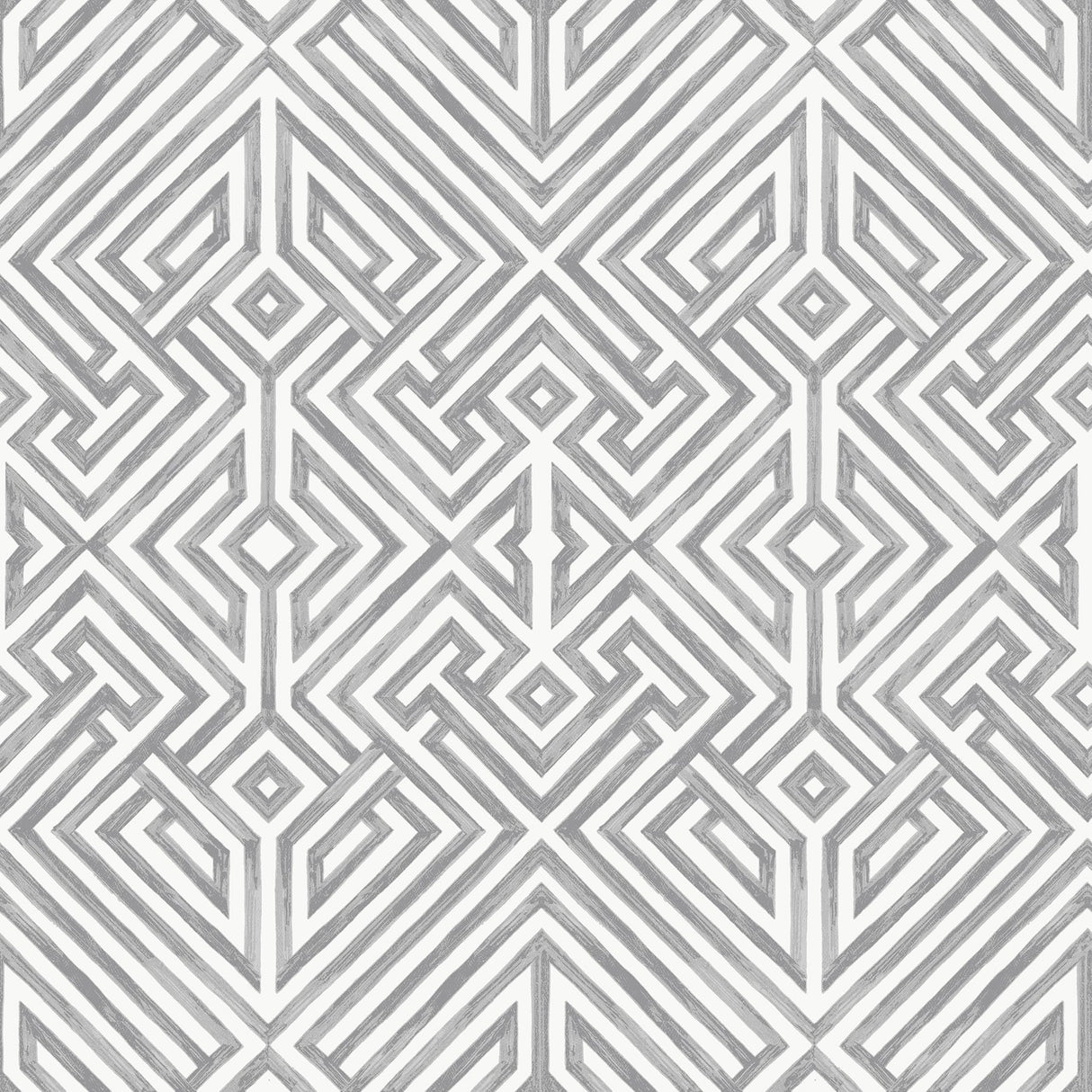 Lyon Grey Geometric Key Wallpaper with Modern Geometric Key Pattern - A-Street Prints 4120-26854