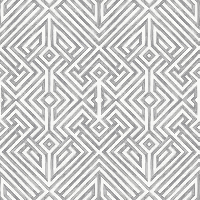 Lyon Grey Geometric Key Wallpaper with Modern Geometric Key Pattern - A-Street Prints 4120-26854