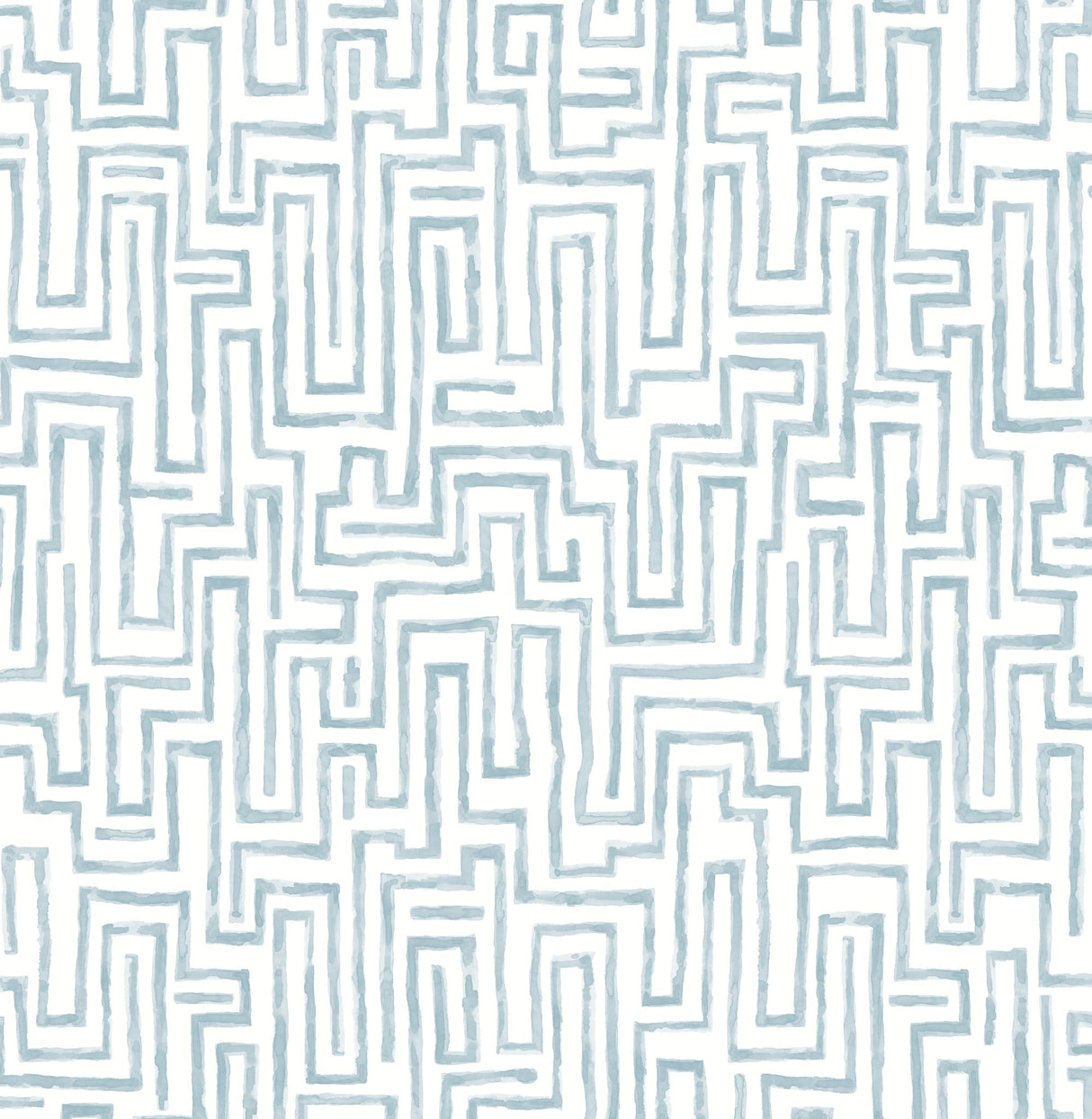 Ramble Blue Geometric Wallpaper with Modern Abstract Maze Motif - A-Street Prints 4121-25701