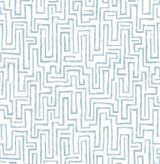 Ramble Blue Geometric Wallpaper with Modern Abstract Maze Motif - A-Street Prints 4121-25701