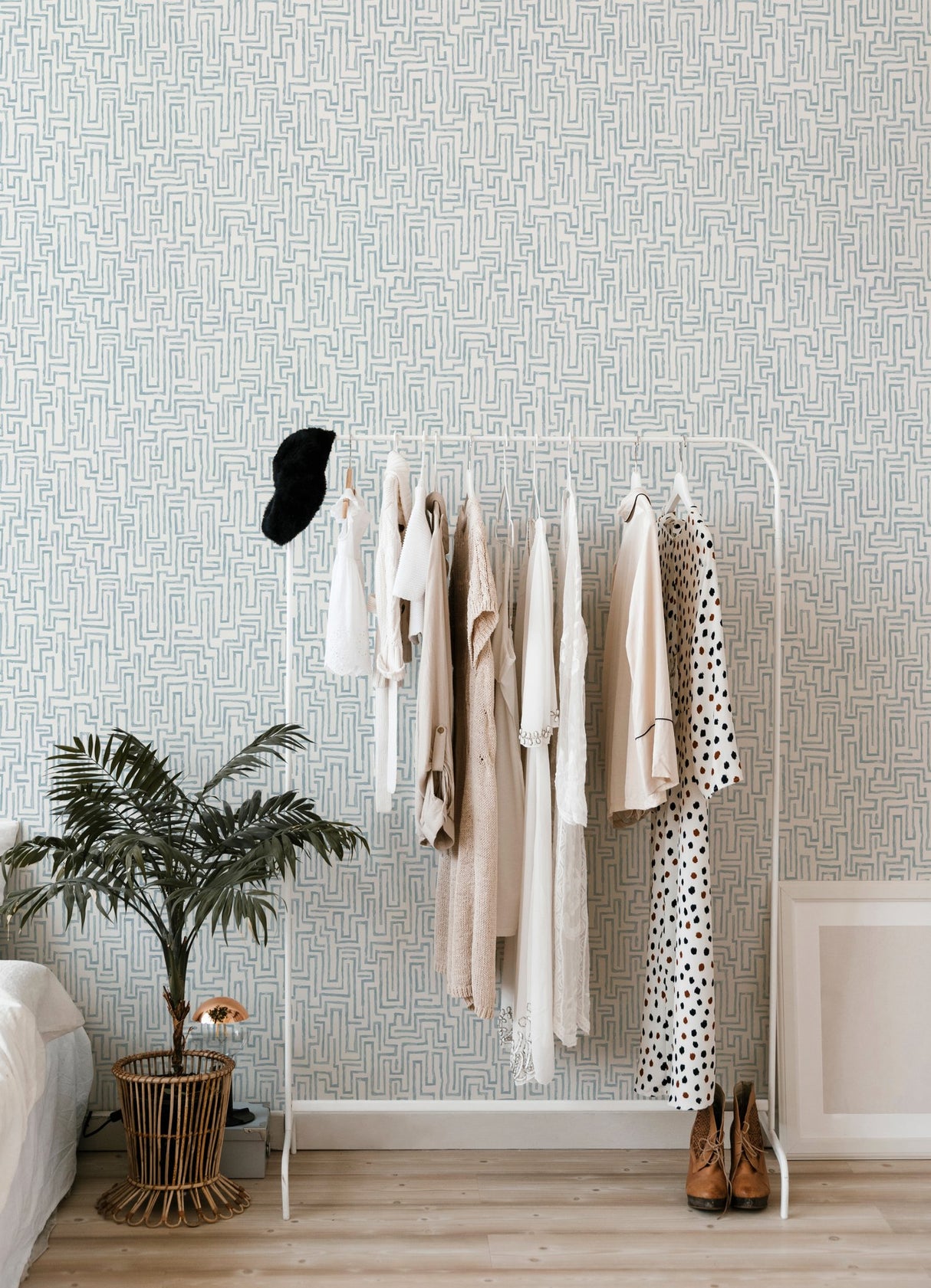 Ramble Blue Geometric Wallpaper with Modern Abstract Maze Motif - A-Street Prints 4121-25701