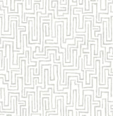Ramble Grey Geometric Wallpaper with Abstract Maze Pattern, Modern Non Woven Unpasted - A-Street Prints 4121-25703