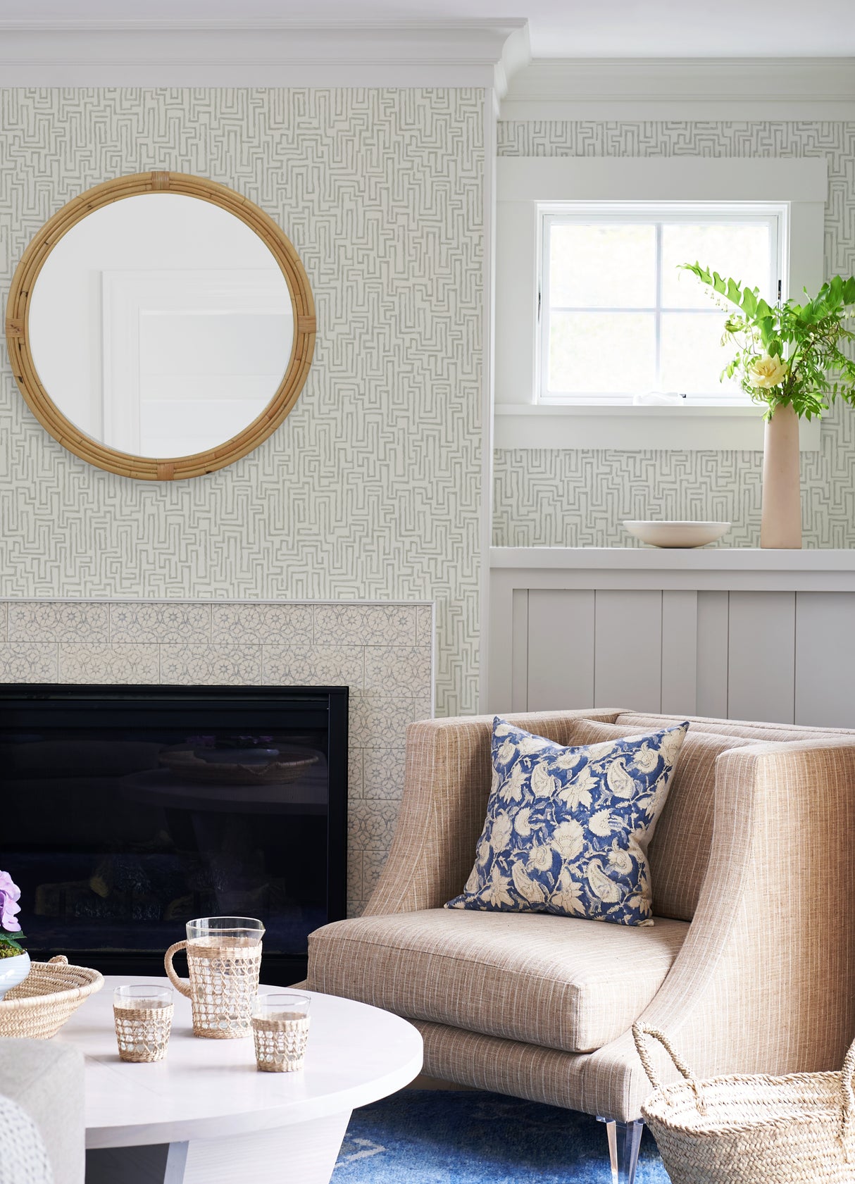 Ramble Grey by A-Street Prints Modern Abstract Geometric Watercolor Maze-Like Non Woven Strippable Unpasted Residential Wallpaper - FD25703