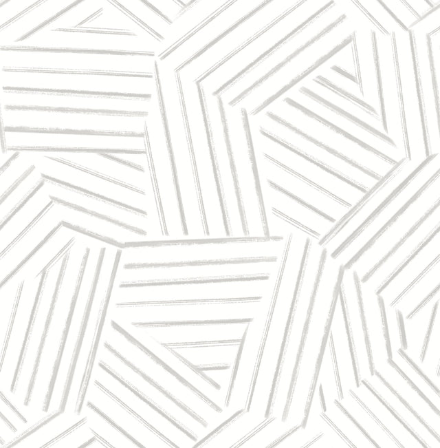 Helene Pewter Geometric Lines Wallpaper with Abstract Modern Pattern - A-Street Prints 4121-26903