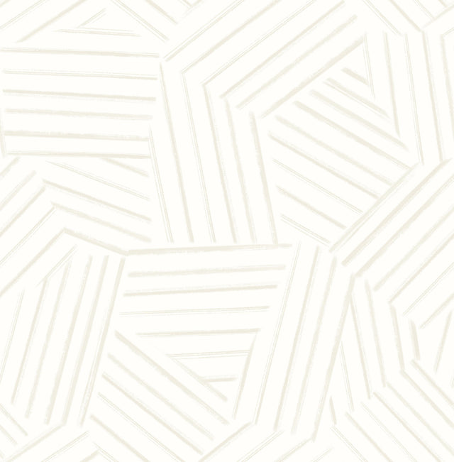 Helene Pearl Geometric Lines Wallpaper with Metallic Abstract Modern Pattern - A-Street Prints 4121-26905