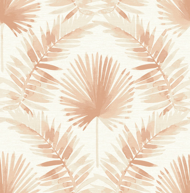 Calla Rust Painted Palm Wallpaper with Coastal Botanical Style - Brewster 4121-26914