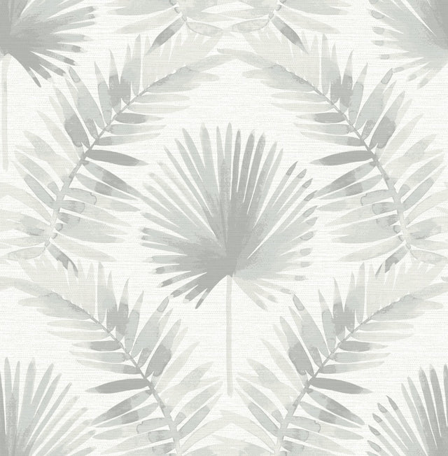 Calla Grey Painted Palm Wallpaper with Coastal Botanical Motif - A-Street Prints 4121-26915