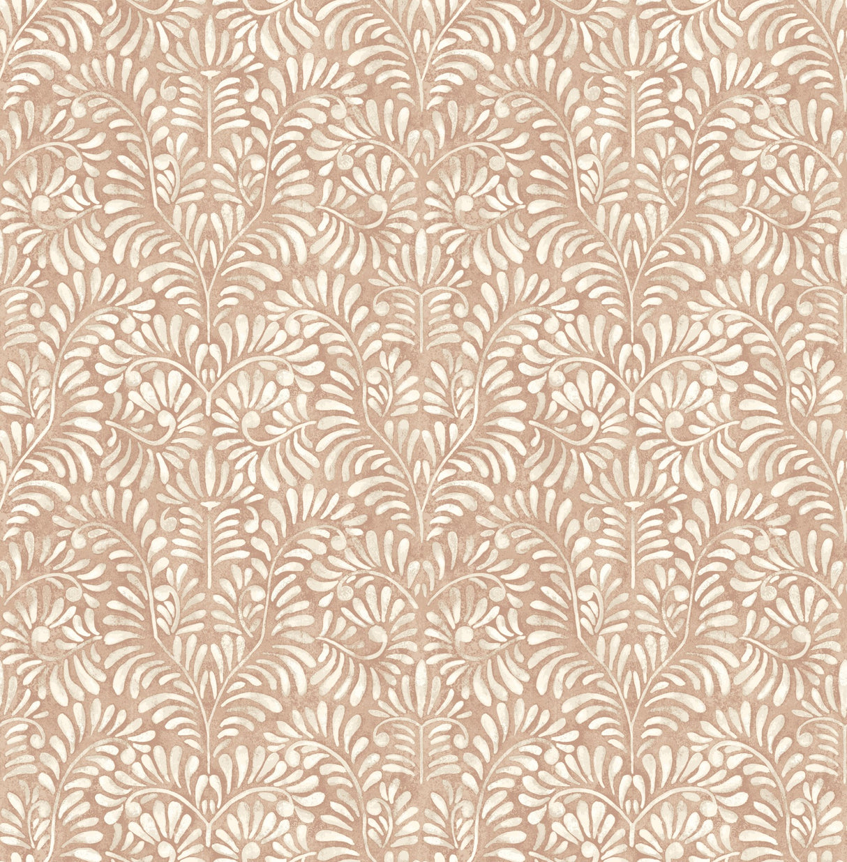 Elma Rust Fiddlehead Botanical Wallpaper with Raised Ink - A-Street Prints 4121-26919