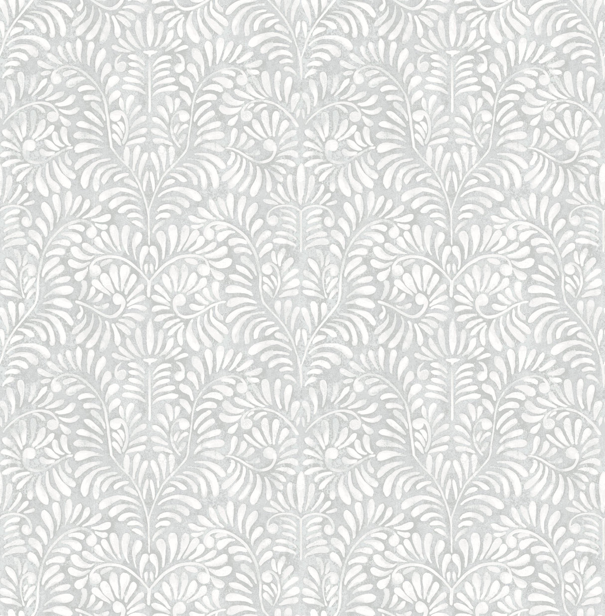 Elma Sterling Fiddlehead Grey Botanical Wallpaper with Raised Ink - A-Street Prints 4121-26921