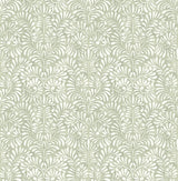 Elma Sage Fiddlehead Green Wallpaper with Botanical Damask Raised Ink - A?Street Prints 4121-26922