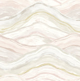 Dorea Pastel Striated Waves Wallpaper with Metallic Abstract Whimsical Design - A-Street Prints 4121-26923