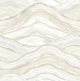 Dorea Champagne Striated Waves Wallpaper with Whimsical Abstract Motif - A-Street Prints 4121-26926