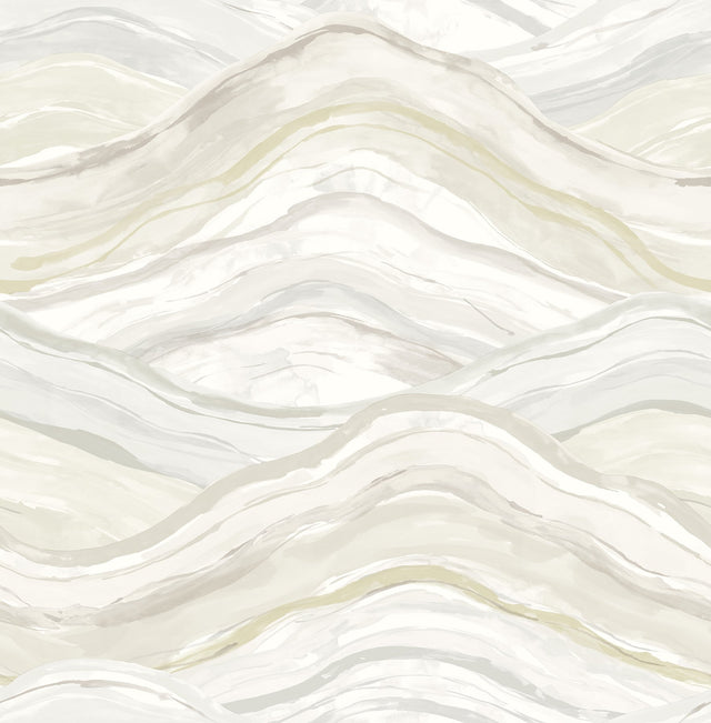 Dorea Champagne Striated Waves Wallpaper with Whimsical Abstract Motif - A-Street Prints 4121-26926