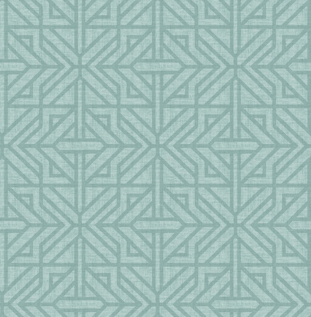 Hesper Teal Geometric Wallpaper with Modern Geometrics Pattern - A-Street Prints 4121-26928