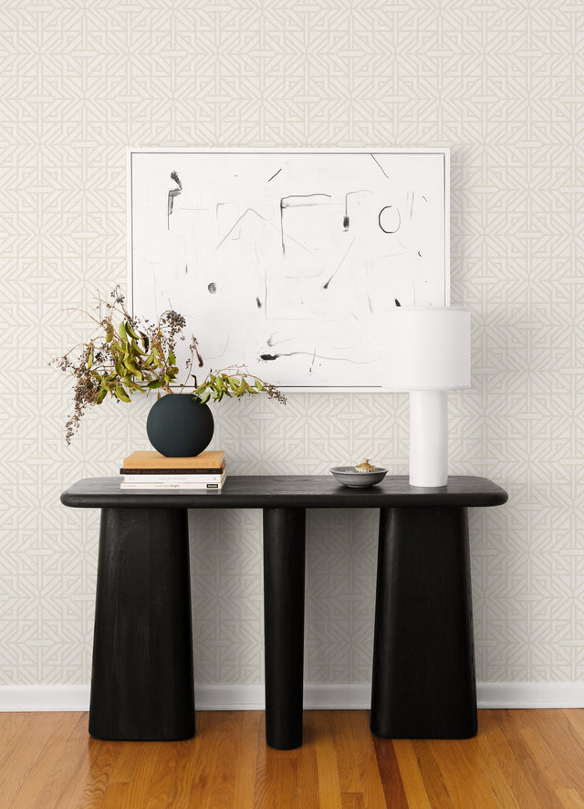 Hesper Ivory Geometric Wallpaper with Modern Graphic Pattern - A-Street Prints 4121-26929