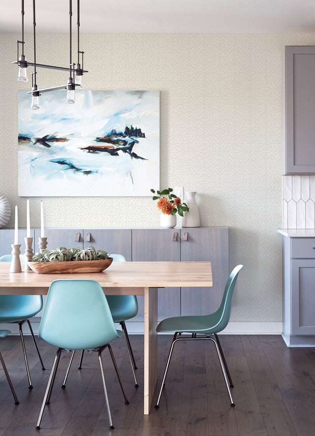 Hesper Ivory Geometric Wallpaper with Modern Graphic Pattern - A-Street Prints 4121-26929