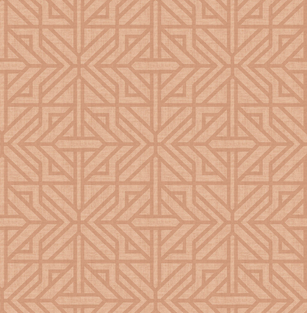Hesper Rust Geometric Wallpaper with Terracotta Linen-Look Pattern - Brewster 4121-26930