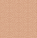 Hesper Rust Geometric Wallpaper with Terracotta Linen-Look Pattern - Brewster 4121-26930