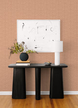 Hesper Rust Geometric Wallpaper with Terracotta Linen-Look Pattern - Brewster 4121-26930