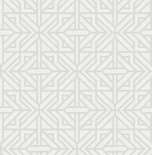 Hesper Grey Geometric Wallpaper with Linen-Texture Look - A-Street Prints 4121-26931