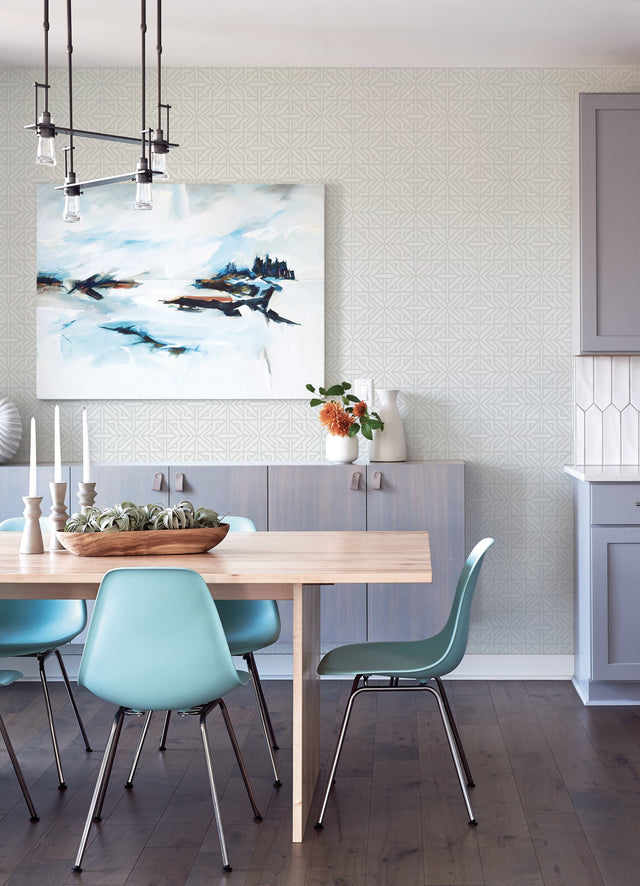 Hesper Grey Geometric Wallpaper with Linen-Texture Look - A-Street Prints 4121-26931