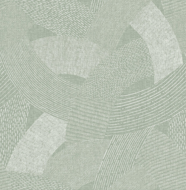 Tania Moss Woven Abstract Green Wallpaper with Modern Abstract Pattern - A-Street Prints 4121-26934