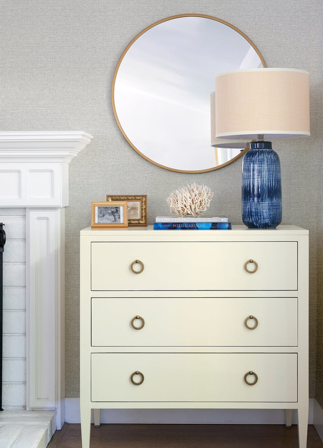 Minerva Dove Texture Geometric Wallpaper with Raised Ink Textured Abstract Coastal Style - 4121-26937