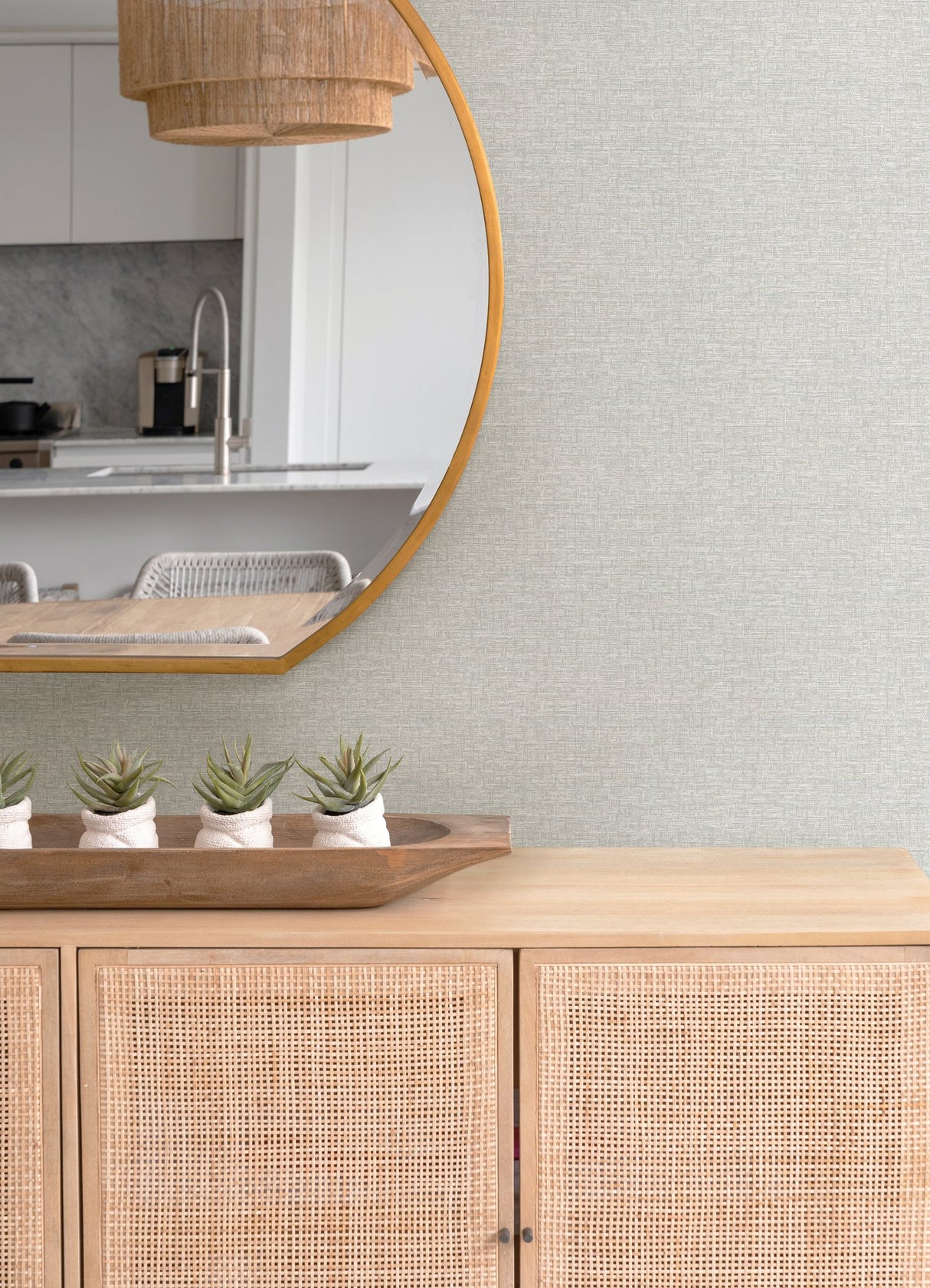 Minerva Dove Texture Geometric Wallpaper with Raised Ink Textured Abstract Coastal Style - 4121-26937