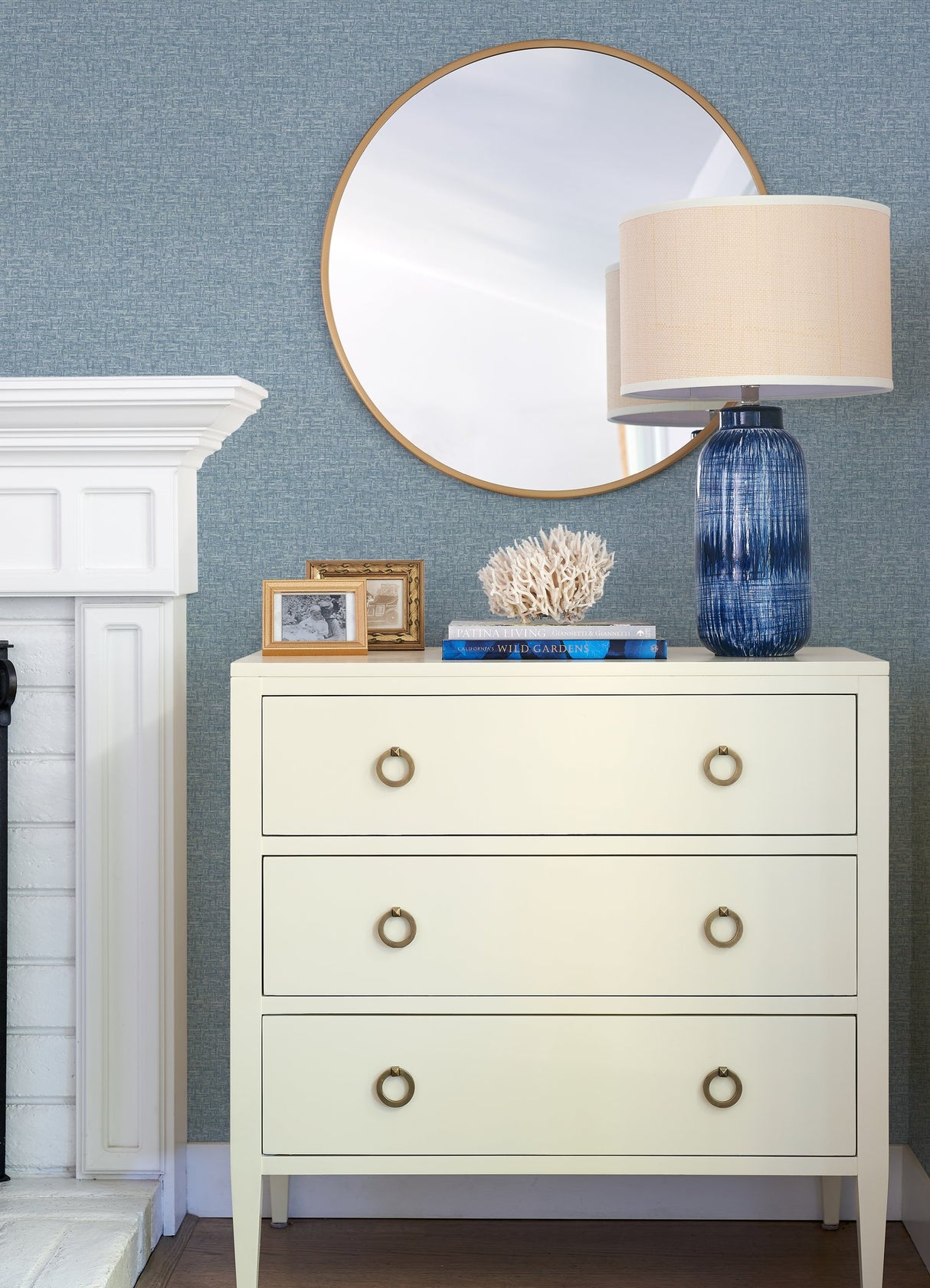 Minerva Denim Texture Geometric Wallpaper with Raised Ink Basketweave - A-Street Prints 4121-26943