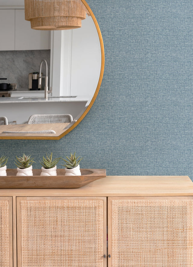 Minerva Denim Texture Geometric Wallpaper with Raised Ink Basketweave - A-Street Prints 4121-26943