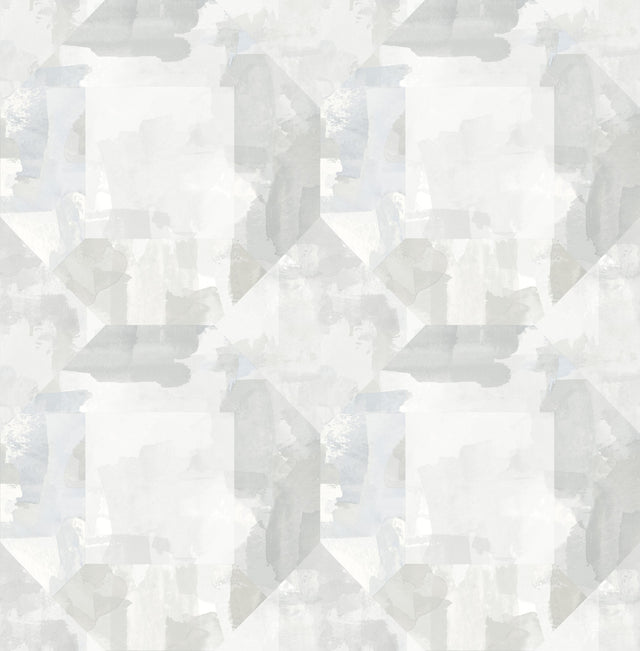 Perrin Light Grey Gem Geometric Wallpaper with Raised Ink Texture - A-Street Prints 4121-26944