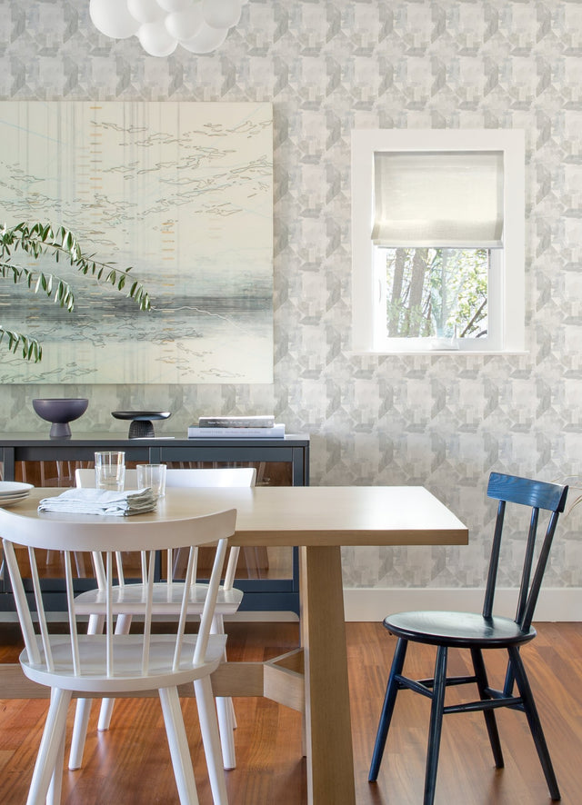 Perrin Light Grey Gem Geometric Wallpaper with Raised Ink Texture - A-Street Prints 4121-26944