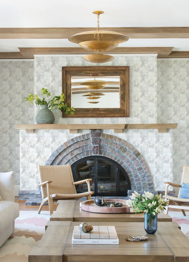 Perrin Light Grey Gem Geometric Wallpaper with Raised Ink Texture - A-Street Prints 4121-26944