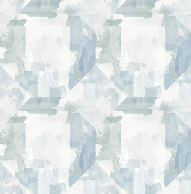 Perrin Blue Gem Geometric Wallpaper with Modern Textured Faceted Motif - A-Street Prints 4121-26946