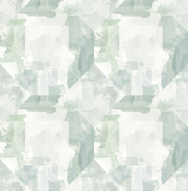 Perrin Sea Green Gem Geometric Wallpaper with Raised Ink Texture - A-Street Prints 4121-26947