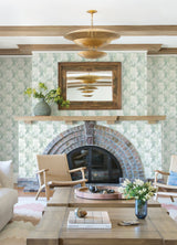 Perrin Sea Green Gem Geometric Wallpaper with Raised Ink Texture - A-Street Prints 4121-26947