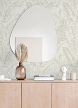 Fildia Taupe Botanical Wallpaper with Abstract Tropical Leaf Motif - A-Street Prints 4121-26950
