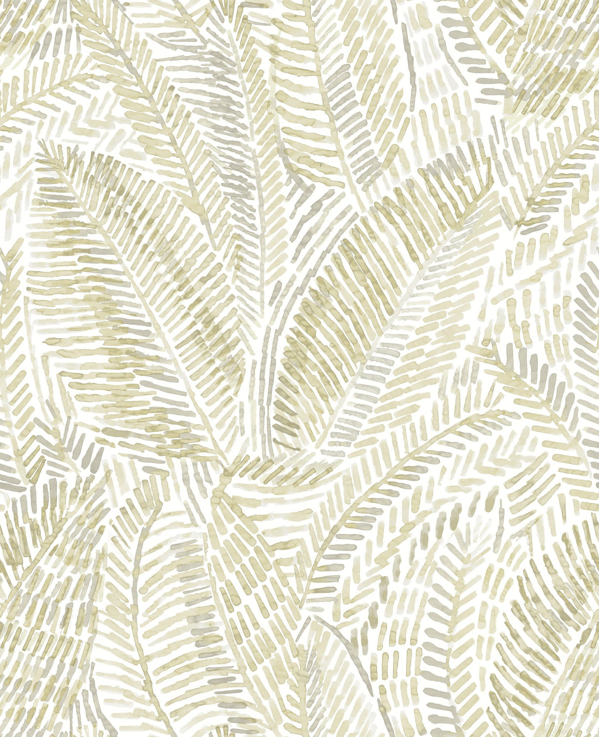 Fildia Honey Botanical Wallpaper with Bohemian Abstract Leaf Motif - Brewster 4121-26952