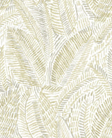Fildia Honey Botanical Wallpaper with Bohemian Abstract Leaf Motif - Brewster 4121-26952