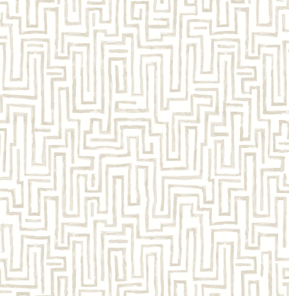 Ramble Taupe Geometric Wallpaper with Abstract Modern Maze Motif - A-Street Prints 4121-26955