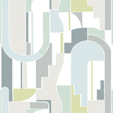 Odele Sky Blue Geometric Archways Wallpaper, Modern Abstract Non Woven Unpasted - A-Street Prints 4121-72200