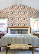 Odele Blush Geometric Archways Wallpaper with Modern Abstract Arch Motif - Brewster 4121-72201