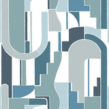 Odele Dark Blue Geometric Archways Wallpaper with Modern Abstract Pattern - A-Street Prints 4121-72204